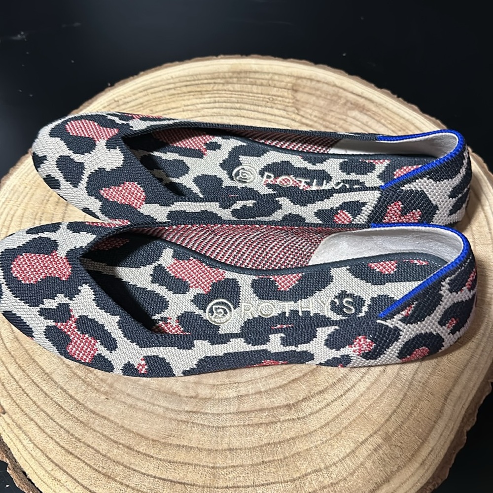 Rothy’s The Flat Round Red Cat Leopard Animal Pri… - image 2